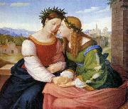 Friedrich Johann Overbeck Italia and Germania after oil painting on canvas